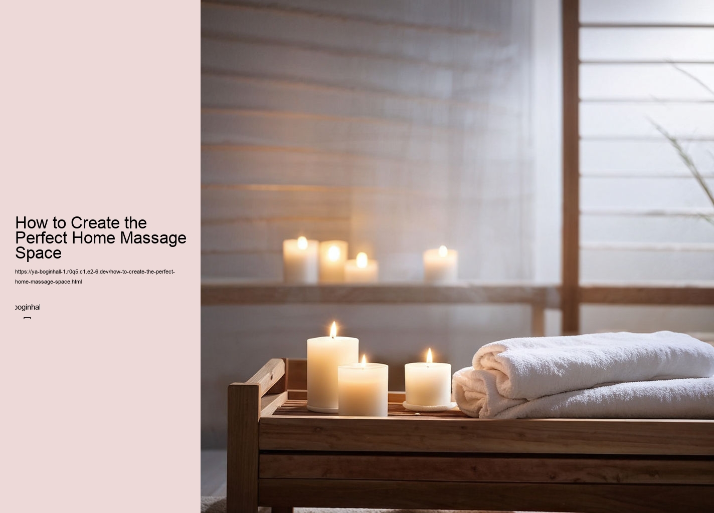 How to Create the Perfect Home Massage Space